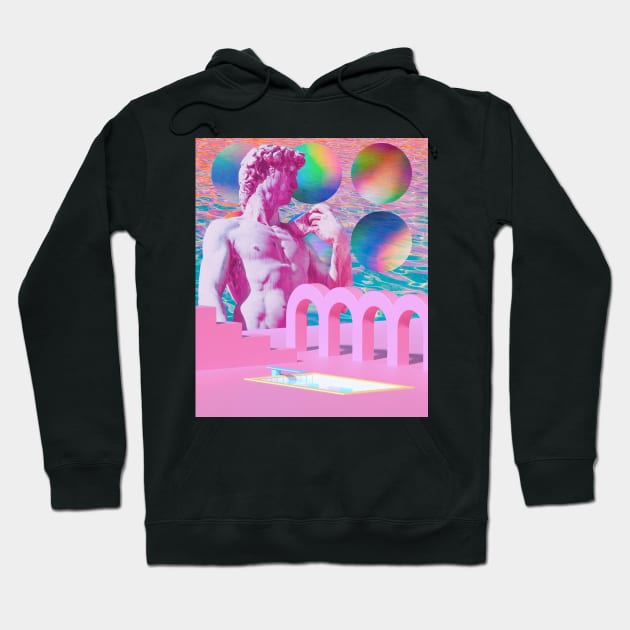 Vaporwave Statue Pink Aesthetic Hoodie by Souls.Print